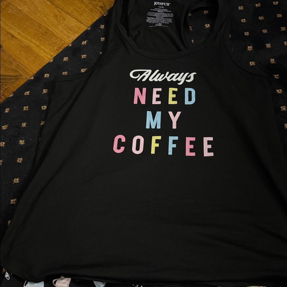 Multicolor Coffee Text Pajamas